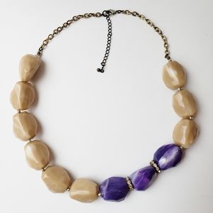 Large Beige and Purple beading with Gold Accents